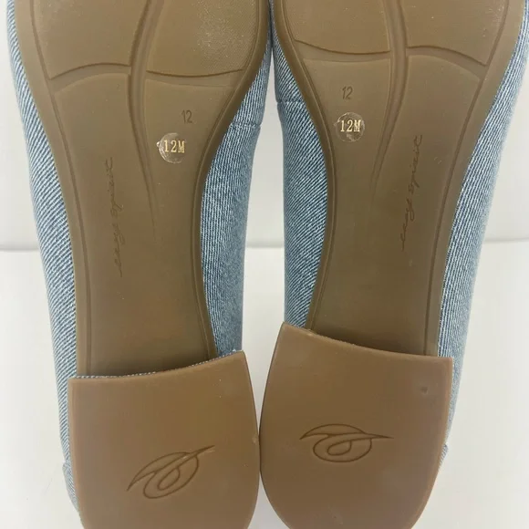 EASY SPIRIT CARLINA, LOAFER SLIP-ON, BLUE CANVAS, DRESSY POINTY TOES, SIZE 12 - Picture 12 of 14